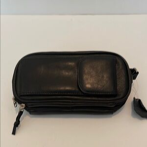 New! Genuine Black Leather Men's Travel Organizer, Cigar Pouch (Multipurpose use